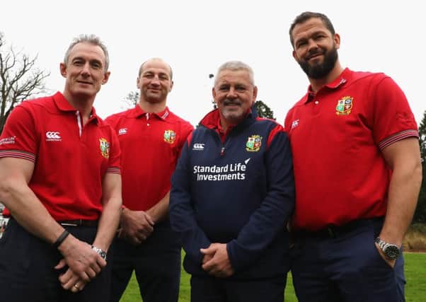 The 2017 Lions coaching team: Rob Howley, backs coach, Steve Borthwick, forwards coach, Warren Gatland, head coach, and Andy Farrell, defence coach pose.  Picture: David Rogers/Getty Images