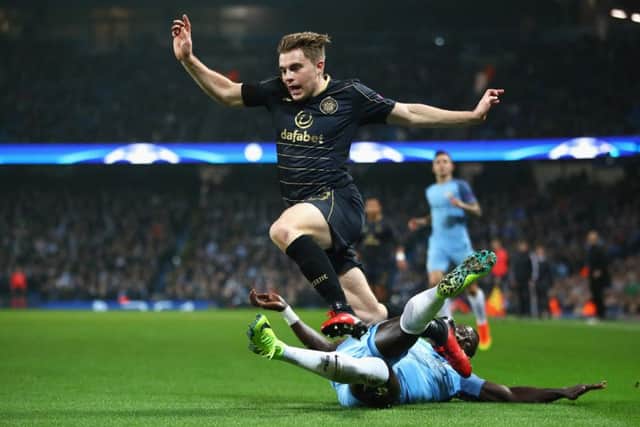 James Forrest was forced off during Celtic's Champions League clash with Manchester City due to injury. Picture: Getty