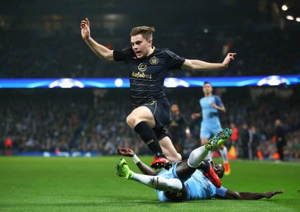 James Forrest was forced off during Celtic's Champions League clash with Manchester City due to injury. Picture: Getty