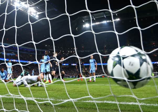 Celtic take the lead against Manchester City at the Etihad on Tuesday evening. Picture: Getty