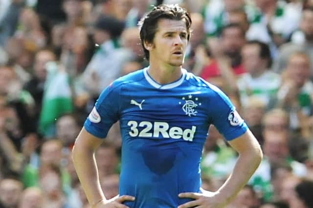 Joey Barton playing for Rangers against Celtic during his ill-fated Ibrox spell. Picture: John Devlin