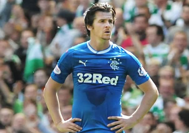 Joey Barton playing for Rangers against Celtic during his ill-fated Ibrox spell. Picture: John Devlin