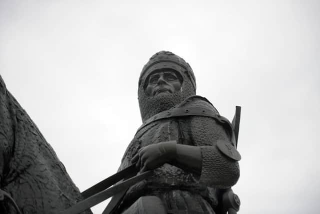 Modern depictions of Robert the Bruce, such as this statue at Bannockburn, are not based on historical record. Picture: John Devlin/TSPL