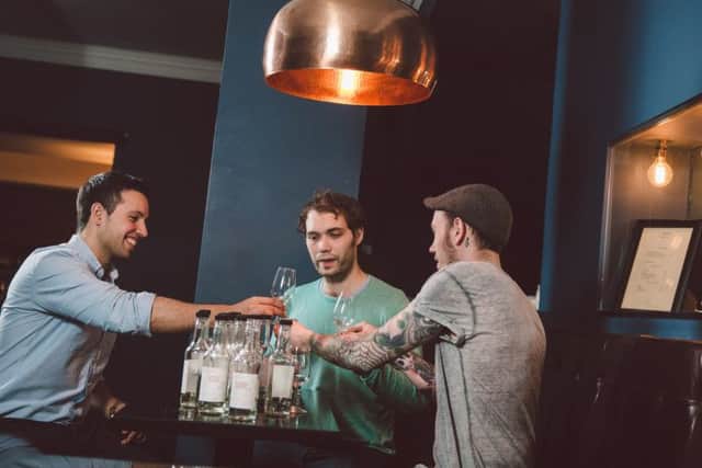 Left to right: Ben Iravani, Josh Rennie and Alex Lawrence, founders of Porters Gin. Picture: Contributed
