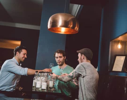 Left to right: Ben Iravani, Josh Rennie and Alex Lawrence, founders of Porters Gin. Picture: Contributed