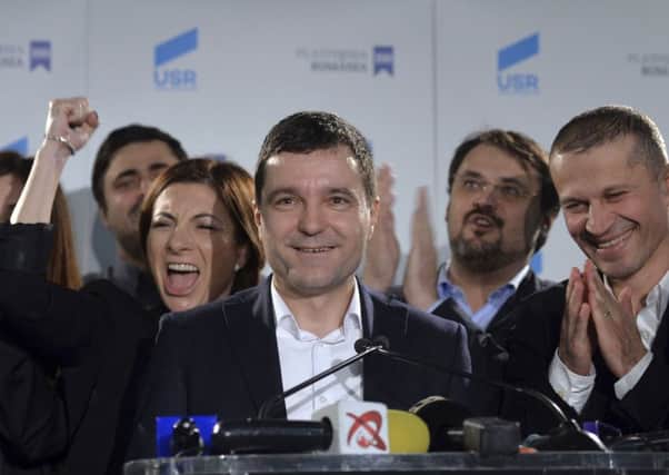 Nicuor Dans Uniunea Salvati RomÃ¢nia was only formed this year but came third in the election. Picture: AP