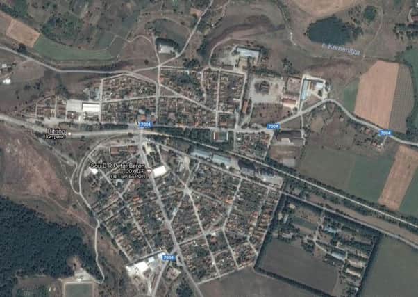 Hitrino in Bulgaria. Arial view from Google Maps