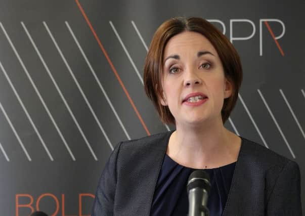 Kezia Dugdale delivers a speech to the Institute for Public Policy Research in London last week. Picture: Jonathan Brady/PA