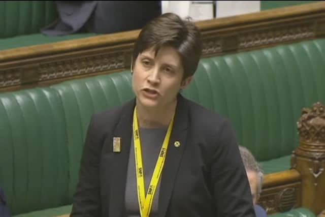 Alison Thewliss speaking from the green benches. Picture: Contributed