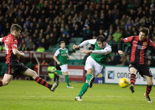 rian Graham secures all three points with his 76th-minute strike. Picture: SNS.
