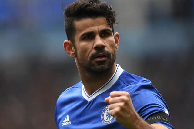 Diego Costa celebrates scoring Chelsea's winner against West Brom. Picture: Getty.