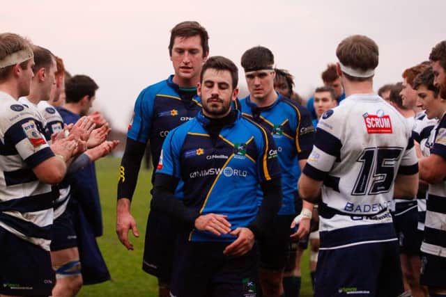 Disappointed Boroughmuir players leave the field at Goldenacre. Picture: Scott Louden.