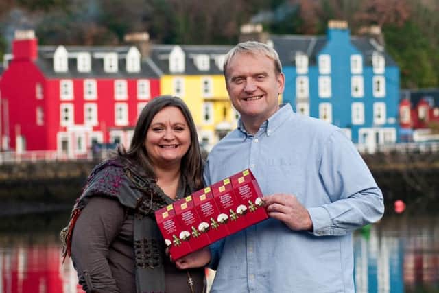 Joe and Dawn Reade of Island Bakery with their Christmas pudding chocolate biscuits for M&S. Picture: Ewan Baxter