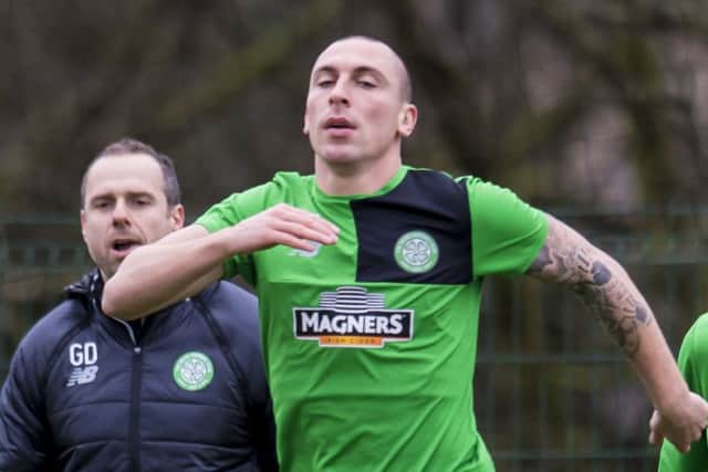 Celtic captain Scott Brown in training ahead of the Premiership clash with Hamilton at Celtic Park. Picture: Craig Williamson/SNS