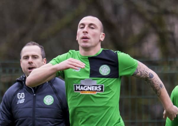 Celtic captain Scott Brown in training ahead of the Premiership clash with Hamilton at Celtic Park. Picture: Craig Williamson/SNS