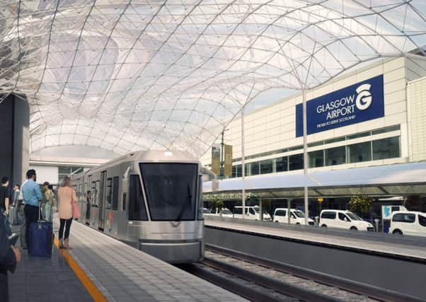 Council leaders have officially backed plans for a direct rail link to Glasgow Airport. Picture: Contributed