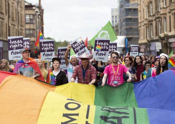Levels of prejudice towards LGBT people have fallen sharply since 2010 in Scotland. Picture: Robert Perry/TSPL