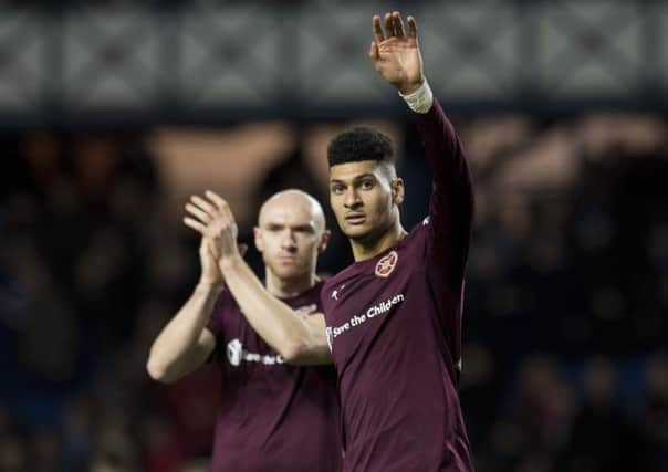 Hearts' Bjorn Johnsen, right, was name-checked by Derby County manager Steve McClaren. Picture: Craig Williamson/SNS