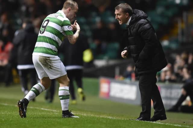 Celtic manager Brendan Rodgers with Leigh Griffiths. Picture: Rob Casey/SNS