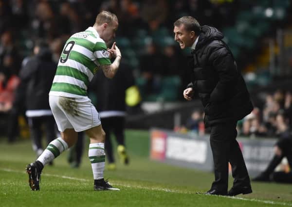 Celtic manager Brendan Rodgers with Leigh Griffiths. Picture: Rob Casey/SNS