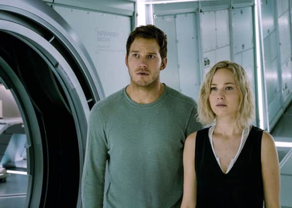 Chris Pratt and Jennifer Lawrence in Passengers
