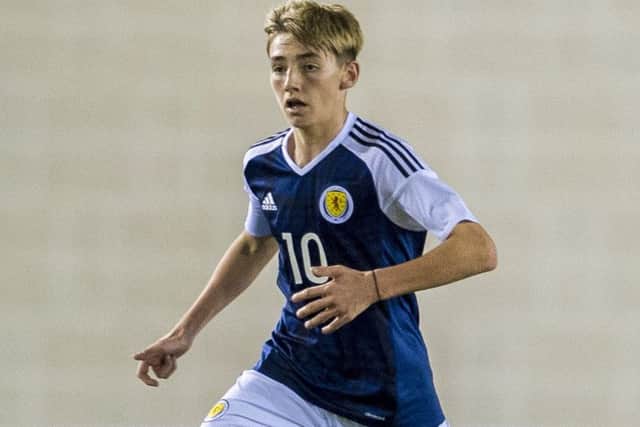 Rangers' Billy Gilmour in action for Scotland U16s in the Victory Shield. Picture: Bill Murray/SNS