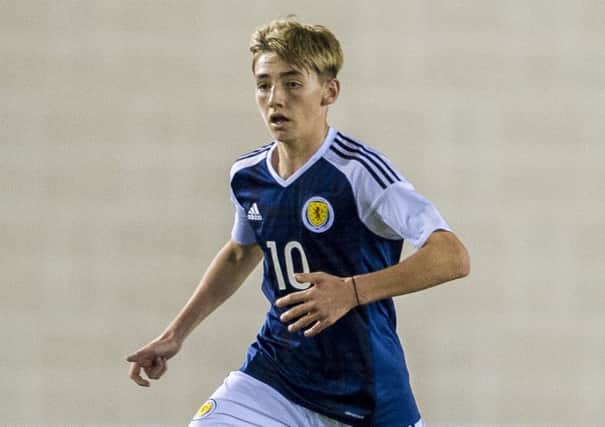 Rangers' Billy Gilmour in action for Scotland U16s in the Victory Shield. Picture: Bill Murray/SNS