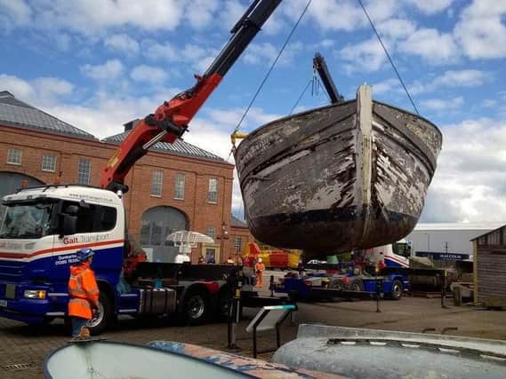 The Skylark IX is now being restored at the Scottish Maritime Museum.