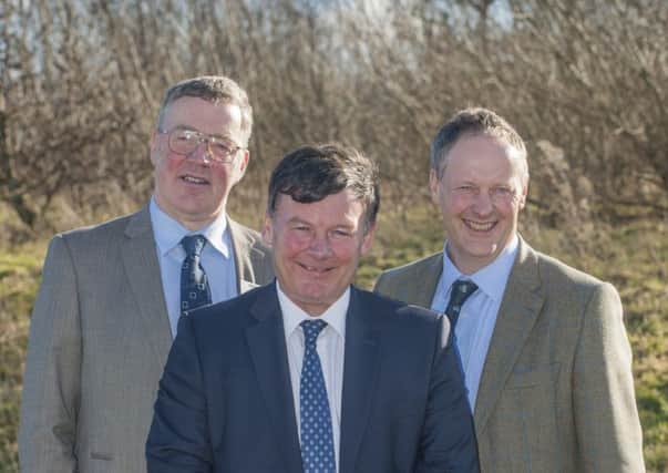 From left: Andrew McCornick, Allan Bowie and Rob Livesey are in the running for the top post at NFU Scotland. Picture: Contributed