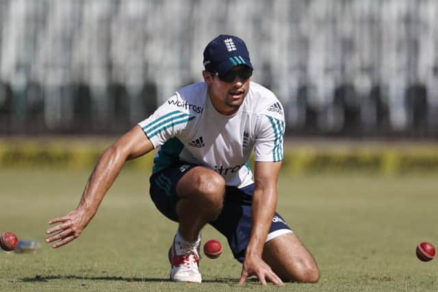England captain Alastair Cook believes veteran bowler James Anderson can still play a big role for England when they resume Tests in July. Picture: Tsering Topgyal/AP