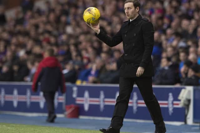 Ian Cathro lost his first game as Hearts manager away to Rangers. Picture: SNS
