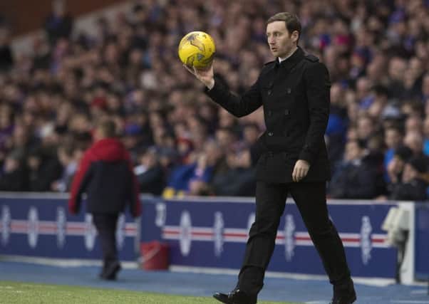 Ian Cathro lost his first game as Hearts manager away to Rangers. Picture: SNS