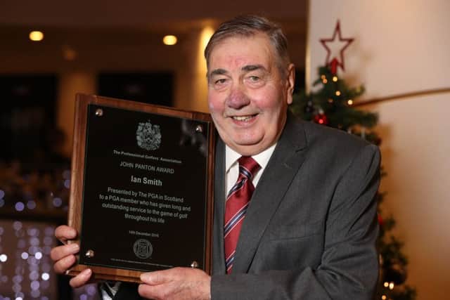 Retired Hazlehead professional Ian Smith won the John Panton award
 at the PGA in Scotland annual lunch. Picture: Andy Forman
