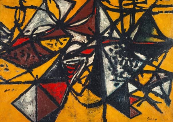 Detail from Landscape, 1949 by William Gear, part of the Scottish Avant-Garde Art 1900-1950 exhibition at the Scottish National Gallery of Modern Art, opening in December 2017  C. The Artist's Estate