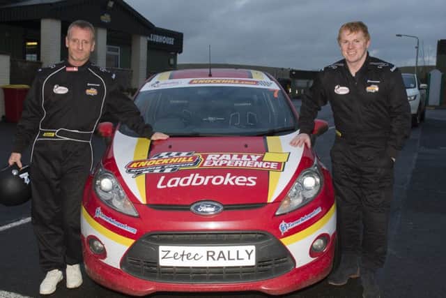 Dundee United's development coach Dave Bowman, left, And Hibs manager Neil Lennon, went head to head at Knockhill. Picture: SNS.