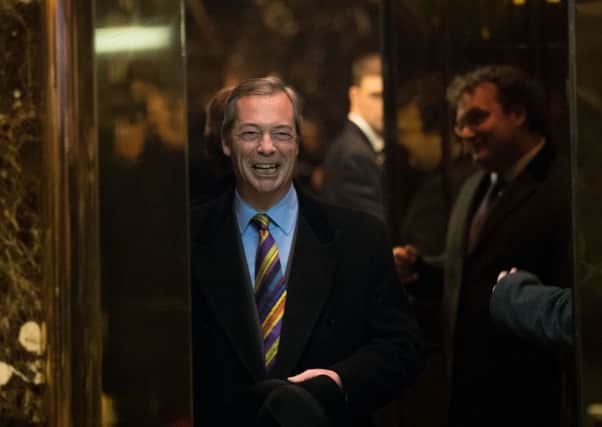 Nigel Farage in the lobby of Trump Tower. Picture; Getty