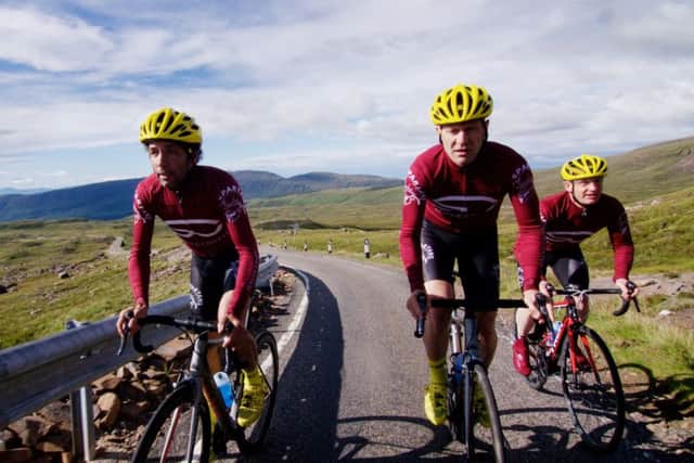 Service Courses Mark McKay, left, Brynley Davies, centre, and Brian Nicholas are hoping that their ride with the pros experience will boost sales by a third.