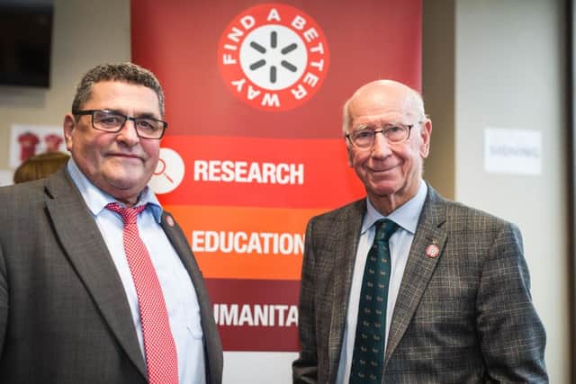 Sir Bobby and Find A Better Way CEO Lou McGrath OBE have backed the University of Glasgow research project. Picture: Contributed