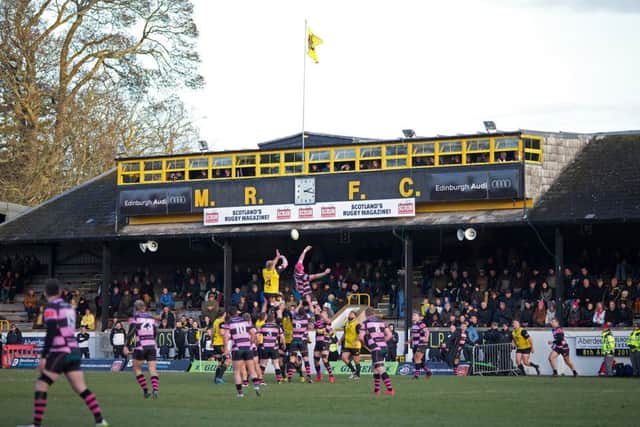 High hopes: Melrose and Ayr players contest a lineout at the Greenyards. Photograph: Graham Stuart/SNS