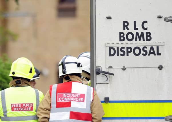 Bomb disposal experts were called to the scene. Picture Michael Gillen
