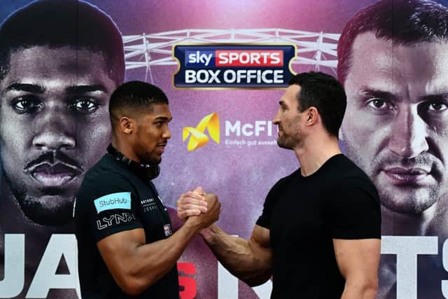 James DeGale fully expects Britains Anthony Joshua, left, to emerge victorious from his contest with Wladimir Klitschko at Wembley in June. Picture: Dan Mullan/Getty Images