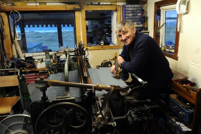 Donald John MacKay a Harris tweed weaver, at his workshop on the Isle of Harris in 2011. Picture: Robert Perry/TSPL