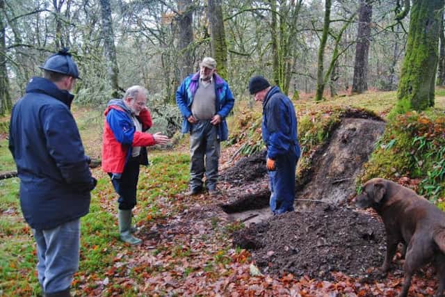 Archaeologists at the site of Banquo's Walk, which is now believed to have been part of a clay mine. PIC AOC Archaeology.