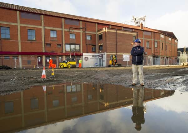 Former Hearts striker John Robertson pictured outside Tynecastle's main stand which will soon be rebuilt. Picture Ian Rutherford