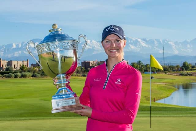 Swede Madelene Sagstrom celebrates her success in Morocco. Picture: Tristan Jones