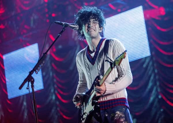 GLASGOW, SCOTLAND - DECEMBER 18:  Matthew Healy of The 1975 performs at Clyde 1 Christmas Live at The SSE Hydro on December 18, 2016 in Glasgow, Scotland.  (Photo by Ross Gilmore/Getty Images)