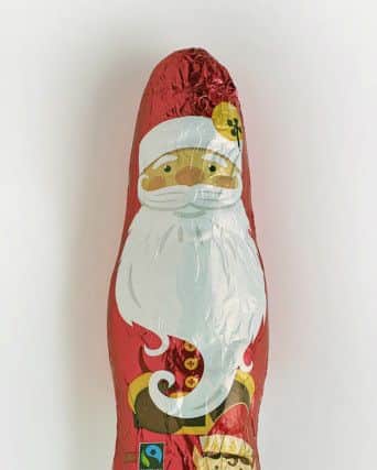 One of the Co-op chocolate santas. Picture: PA
