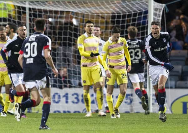 Dundee's Darren O'Dea celebrates his goal. Picture: Kenny Smith/SNS