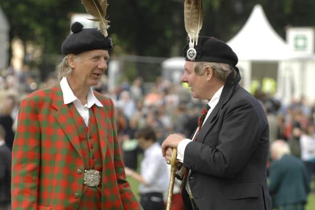 Peregrine  Moncreiffe of that Ilk, Chief of the Clan Moncreiffe, and his borther Earl of Erroll, chief of Clan Hay, pictured in Edinburgh in 2009. PIC Ian Rutherford/TSPL