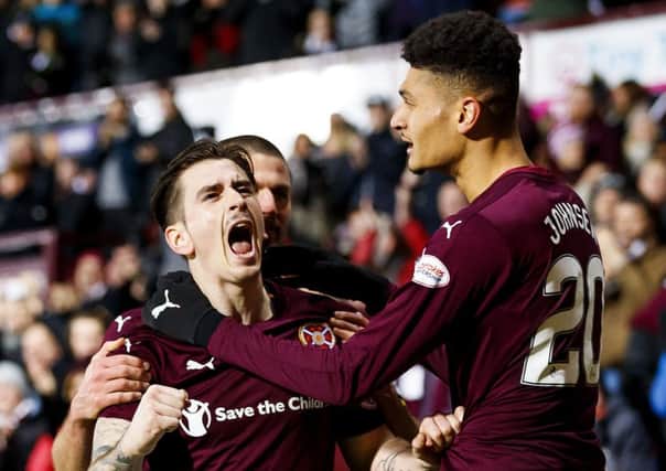 Hearts' Jamie Walker celebrates his second of the night and the final goal in his team's 4-0 rout of Kilmarnock. Picture: SNS